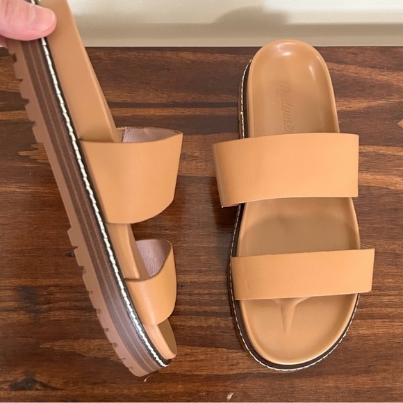 NWOT Madewell The Charley Double-Strap Slide Sandal Desert Camel 6.5 - Picture 4 of 10